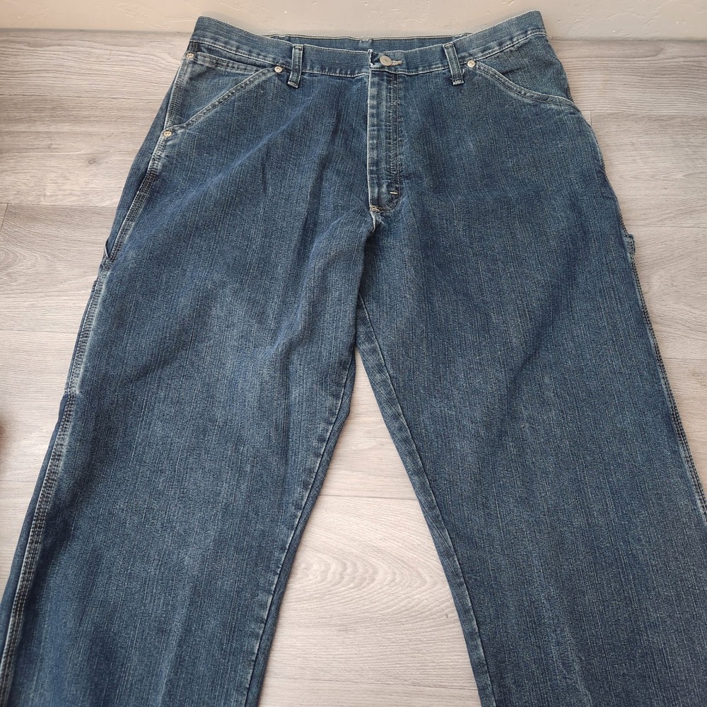 Wrangler Carpenter Blue Jeans Mens Size  Denim‎ Relaxed Fit Workwear Pants